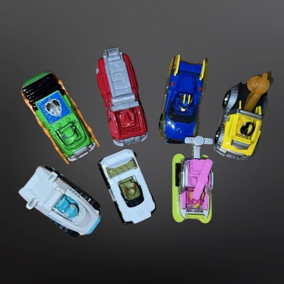 Paw Patrol Lot of 7 TRUE METAL Mighty Pups Diecast Cars Everest Tracker Rubble - Picture 3 of 3